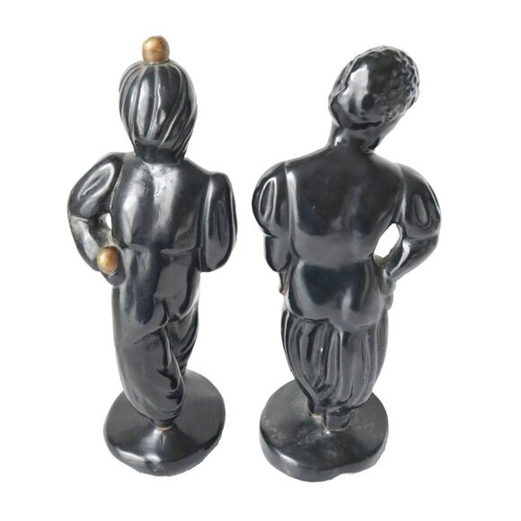 Claytonware Chalk Harlem Dancers Black Gold Trim Vintage Mid Century - Picture 4 of 8